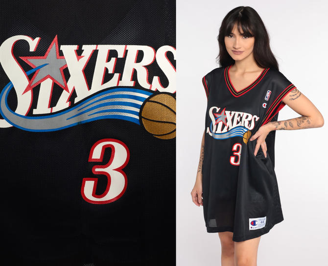 Vintage 90s Champion Philadelphia 76ers Allen Iverson Jersey Sz 40