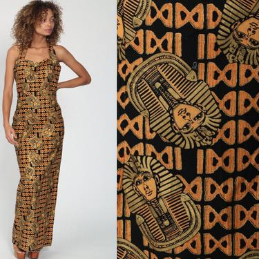 Long Egyptian Dress 90s Gold PHARAOH Dress Maxi | Shop Exile - Tucson, AZ |  ATTIC