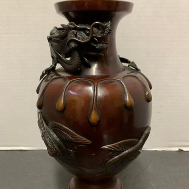 Japanese Meiji Period Bronze Vase 