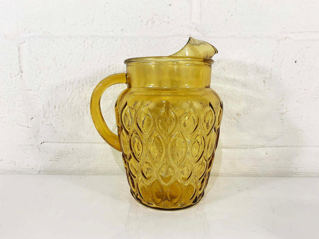 Midcentury Glass Lemonade Pitcher