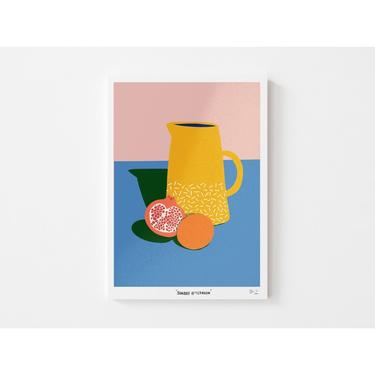 &quot;Sunday Afternoon&quot; Colorful Minimalist Still Life Art Print