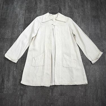 1930s linen jacket . vintage 30s smock jacket 