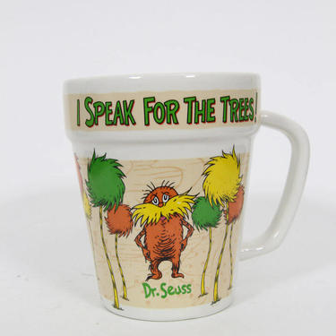 Vintage Dr Suess The Lorax Mug, I Speak for the Trees Mug, Universal Studios 1990s 