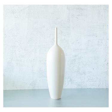 SHIPS NOW- 16&amp;quot; handmade ceramic bottle vase, glazed in off white matte by sara paloma pottery. tall slender minimal modern slim vase 