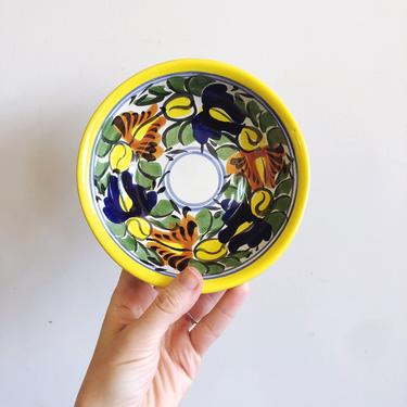Vintage Mexican Talavera Lead Free Painted Bowl 