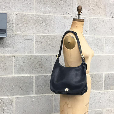 Vintage Coach Bag Retro 1990s Legacy Crescent + Black