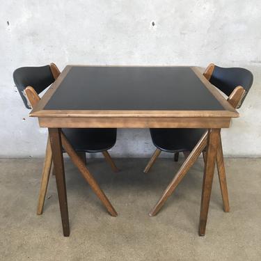 Mid Century Modern Coronet Wonderfold Table With Two Chairs