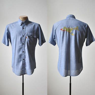70s Levi's Orange Tab Denim Shirt - Medium | | Flying Apple