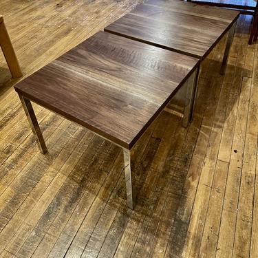 Pair of Walnut &#038; Chrome Side Tables