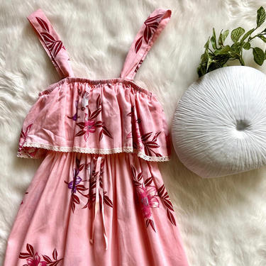 Pink Hawaiian Midi Dress