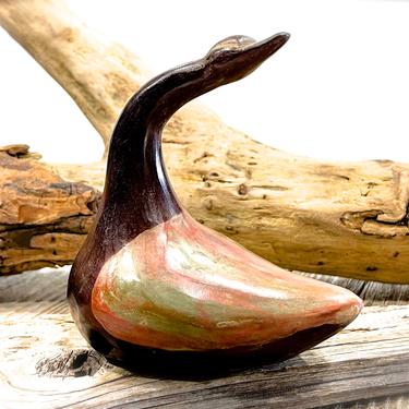 VINTAGE: Authentic Chulucanas, PERU Handmade Clay Swan Pottery - Signed Pottery - Native Peru Artisan Gabino M - SKU 32-B-00033311 