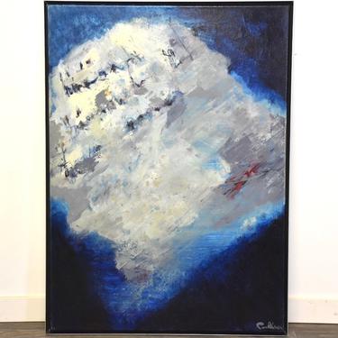 1995 Abstract Blues Painting by Gerhard Van de Rhoer Titled “The point of no return” 