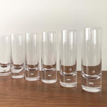 Set of 6 Vintage Kosta of Sweden Pippi Tumbler Glasses - 8oz - 6 7/8&amp;quot; Tall 