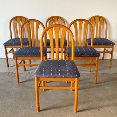 Modern Cherry Wood Dining Chairs by Loewenstein 