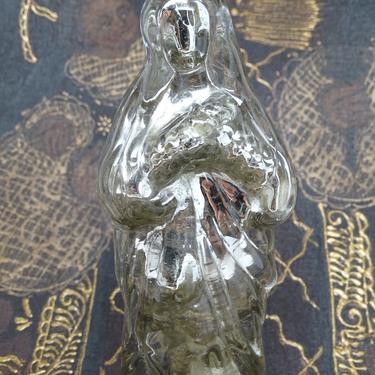 Antique French Mercury Glass Virgin Mary, Antique Madonna Statue, Saint, Santos 