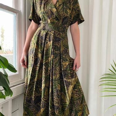 90s Silk Foliage Dress