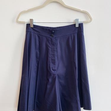 Karl Lagerfeld Navy Pleated Shorts 