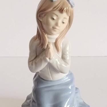 Vintage 1985 NAO by Lladro Porcelain Figurine &quot;Guide Me&quot; #61G Praying Young Girl 6&quot; 