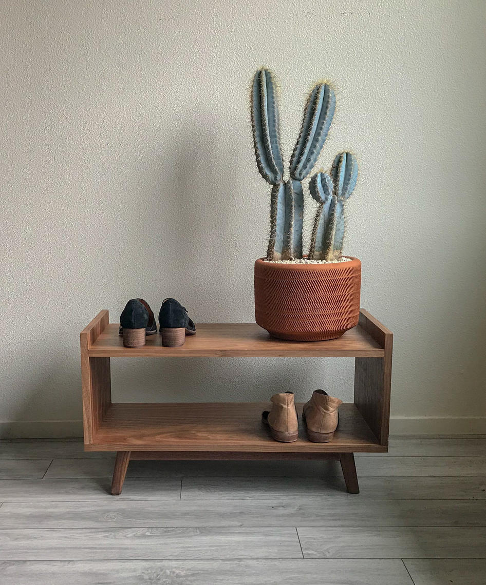 mid-century shoe rack