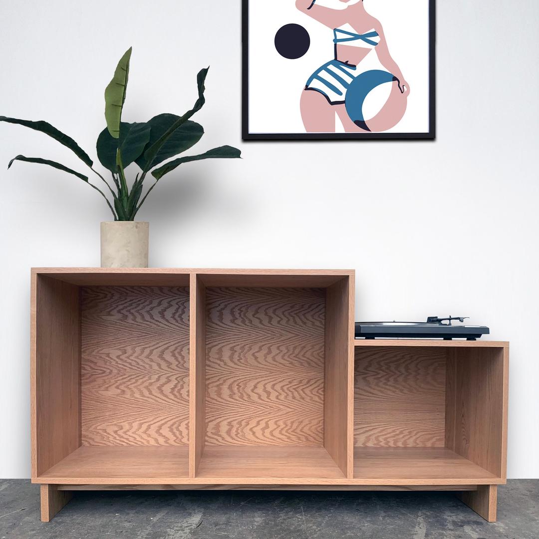 Custom Record Player / Media cabinet in Red Oak - Mid | STOR New York ...