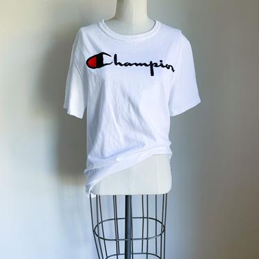 Vintage Champion Embroidered Logo T-shirt / S 