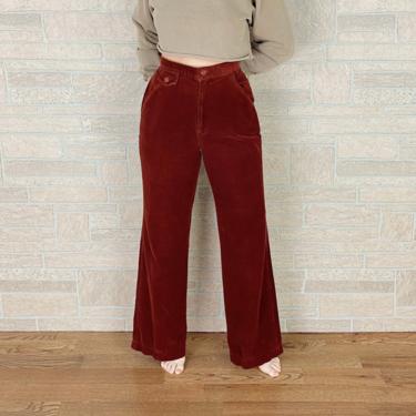 70's High Waisted Corduroy Bell Bottoms / Size 28 