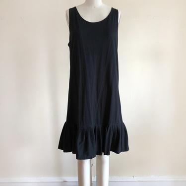 Sleeveless Black Drop-Waist Dress - 1990s 