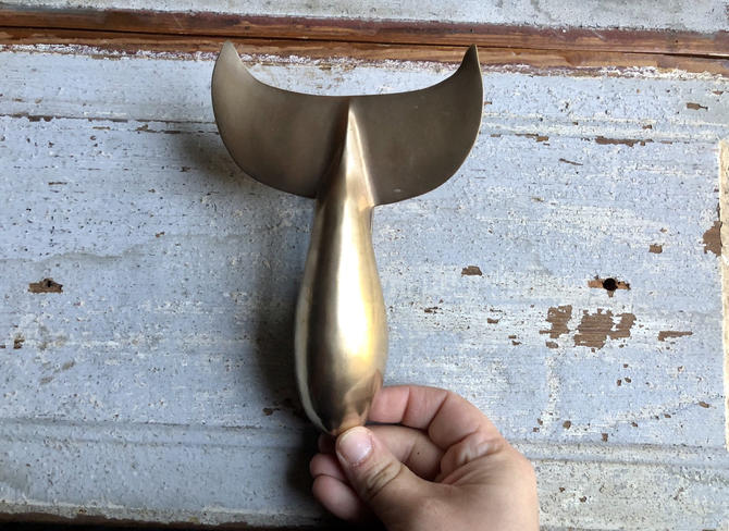 Large Solid Brass Whale Door Knocker Nautical Brass Whale Tail