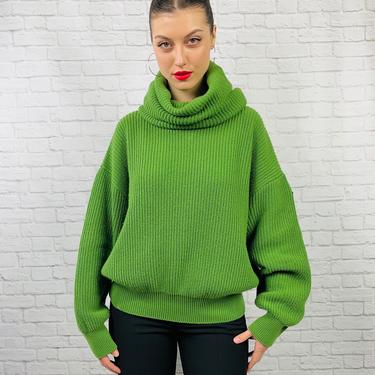 Moncler Wool Turtleneck Sweater, Size L, Green