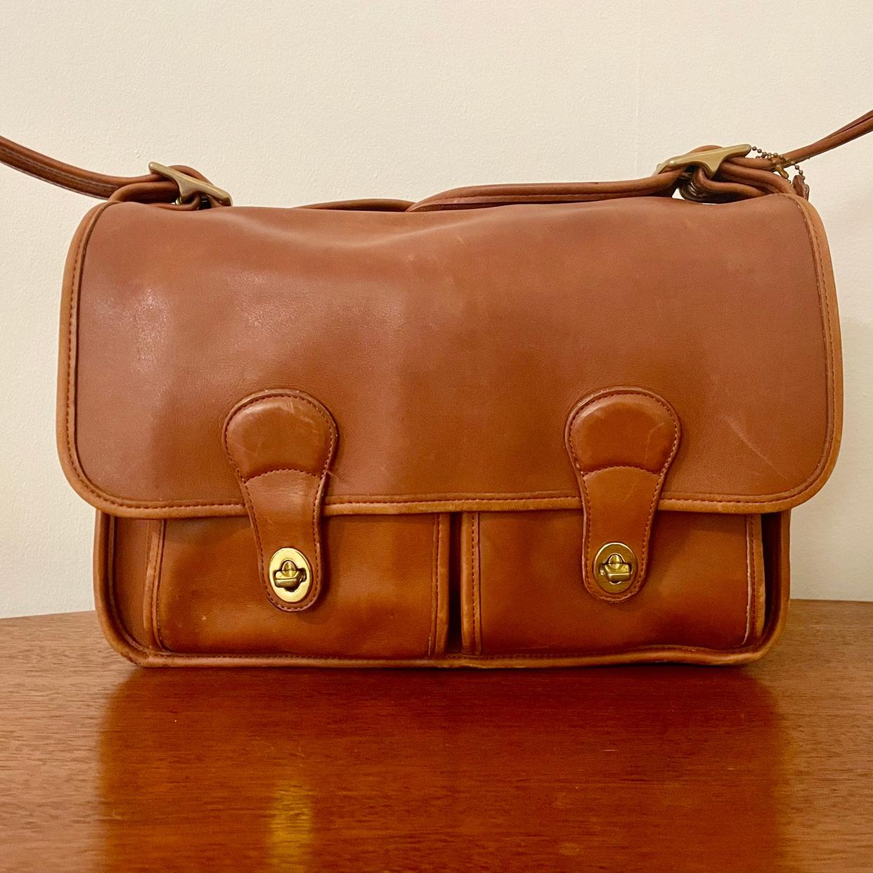 Vintage COACH 1995 Field Messenger Bag, Brown Glove Tanned
