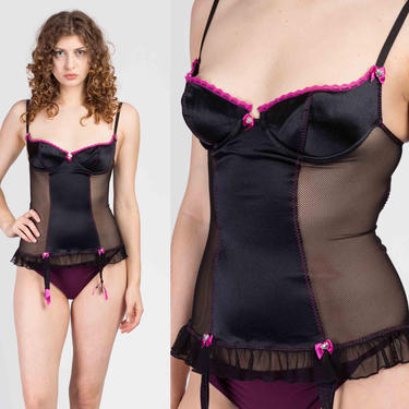 90s Frederick's Of Hollywood Black Garter Bustier - | Flying Apple Vintage  - Los Angeles, CA | ATTIC