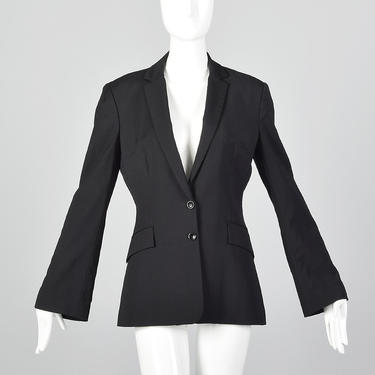 XS Dolce and Gabbana Blazer Pockets Black Tiger Stripe Lining Split Cuffs Front Button Vintage 1990s Jacket 