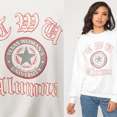 Texas Woman's University Sweatshirt 90s TWU Sweatshirt University Shirt College Shirt Jumper 80s Sportswear Vintage Jerzees Large 