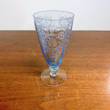 Vintage Fostoria Glass Versailles Blue Parfait Glass Stem 5098 Etch 278 