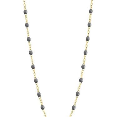 16.5&quot; Horseshoe Diamond Necklace - Grey + Yellow Gold