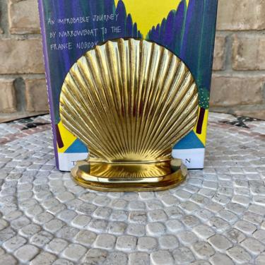 Set of Brass Sea Shell Shaped Bookends in Excellent Condition 