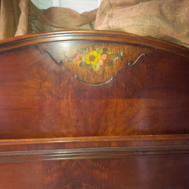 FULL SIZE Vintage Bed / Headboard and Footboard Full Bed Shabby Chic Vintage Style Wood Poppy Cottage Vintage Furniture 