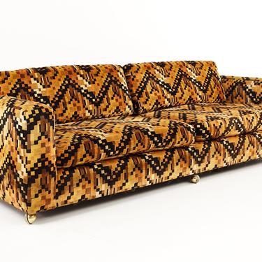 Jack Lenor Larsen Pillow of Printed Velvet with Mohair Velvet Backing