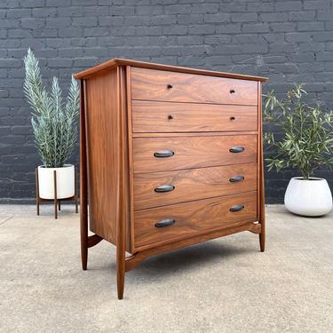 Mid-Century Floating Walnut Highboy Chest of Drawers, c.1960’s 