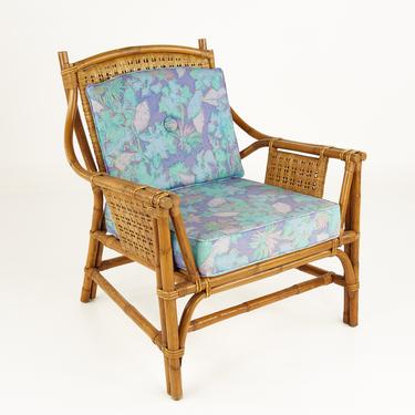 Ficks Reed Style Mid Century Bamboo Rattan Lounge Chair - mcm 