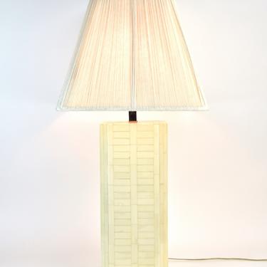 Vintage 1970’s Tessellated Camel Bone Table Lamp style of Karl Springer 