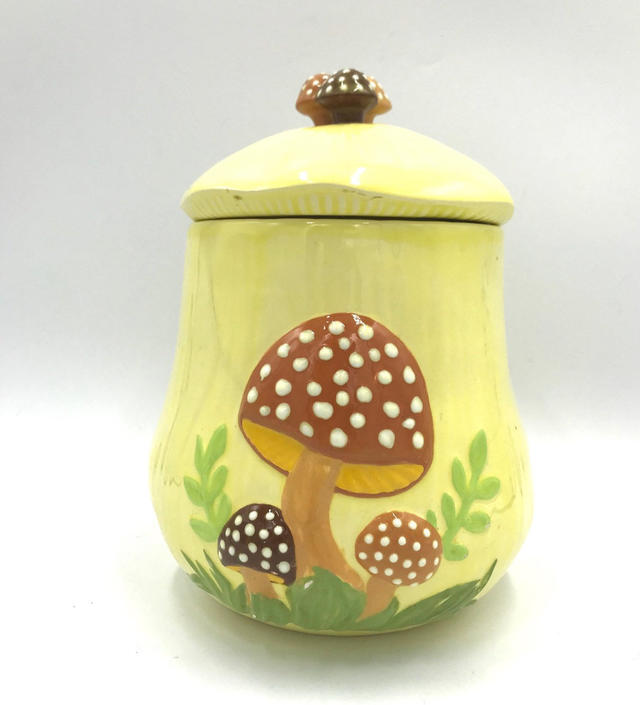 Ceramic Retro 1970's Arnel Mushroom Cookie Jar Vintage Kitchen