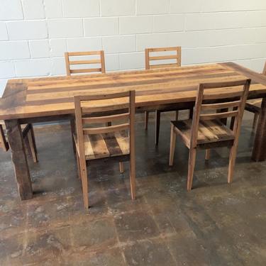 Extendable Farmhouse Dining Table / Reclaimed Wood Table with Smooth Finish &amp; Extension Leaf 