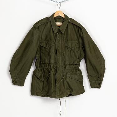 Vintage 1950s Military M-51 Field Jacket - Men's Medium Short | OG-107 Olive Drab US Army Commando Coat 