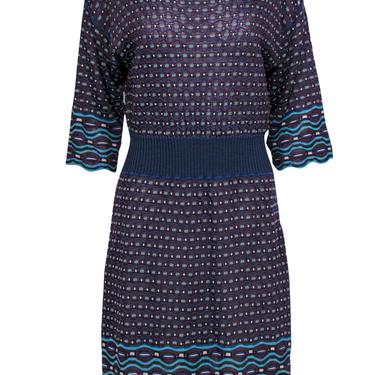 Missoni - Purple &amp; Blue Patterned Knit Dress Sz 10