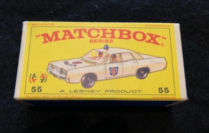 Matchbox 55 new model Police Car Vintage Original F Box Un-Used Circa 1970 NM LesneyEngland from ...