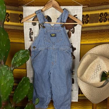 VTG Little Kids OshKosh Overalls Hickory Stripe Railroad Stripe  