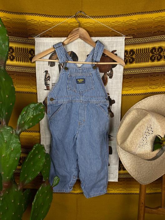 Oshkosh striped best sale overalls baby