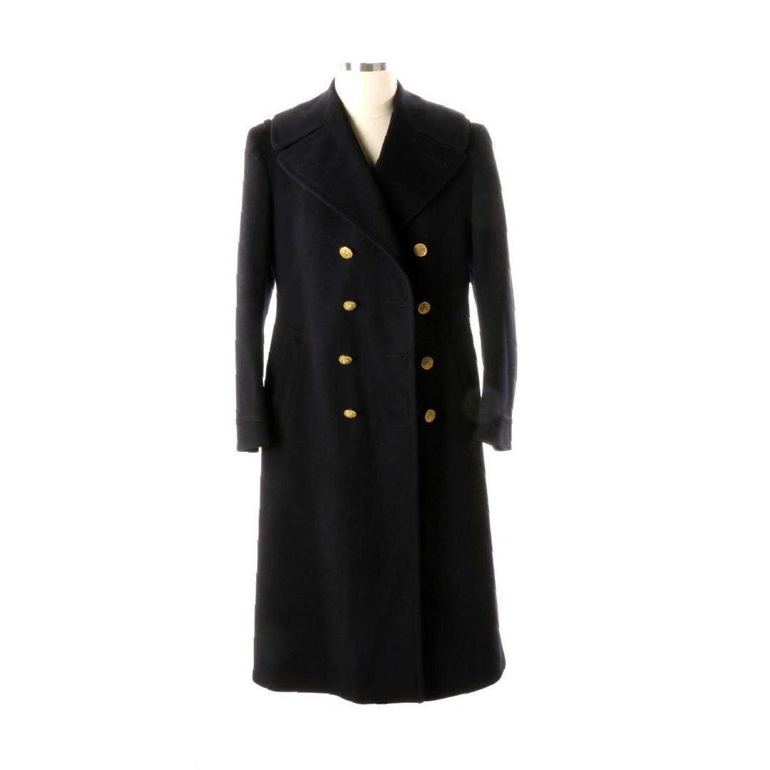 WW2 Navy Bridge Coat, Vintage Military Wool Coat, 1940s Uniform ...