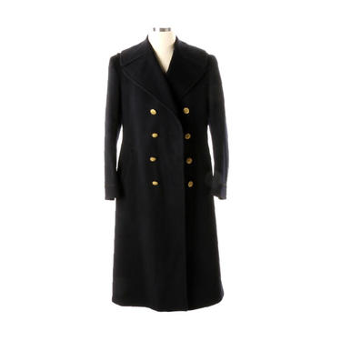 WW2 Navy Bridge Coat, Vintage Military Wool Coat, 1940s Uniform Coat Double Breasted, WWII Navy Coat Union Made, World War 2, Naval Officer 